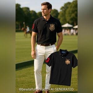 Ralph Lauren Polo International Challenge Cup 1967 Triple Pony Polo Shirt L